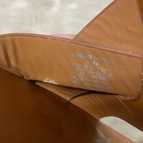 Zara Flat Crossed Brown Leather Sandals Slip On Open Toe Flats Boho Resortwear - Picture 9 of 11